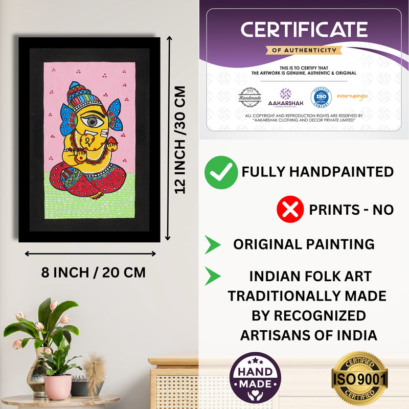 handmade iso certified-ganesha madhubani painting