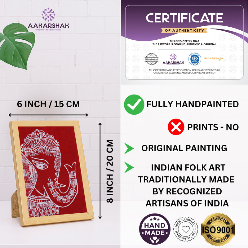 handmade iso certified-madhubani ganesha painting