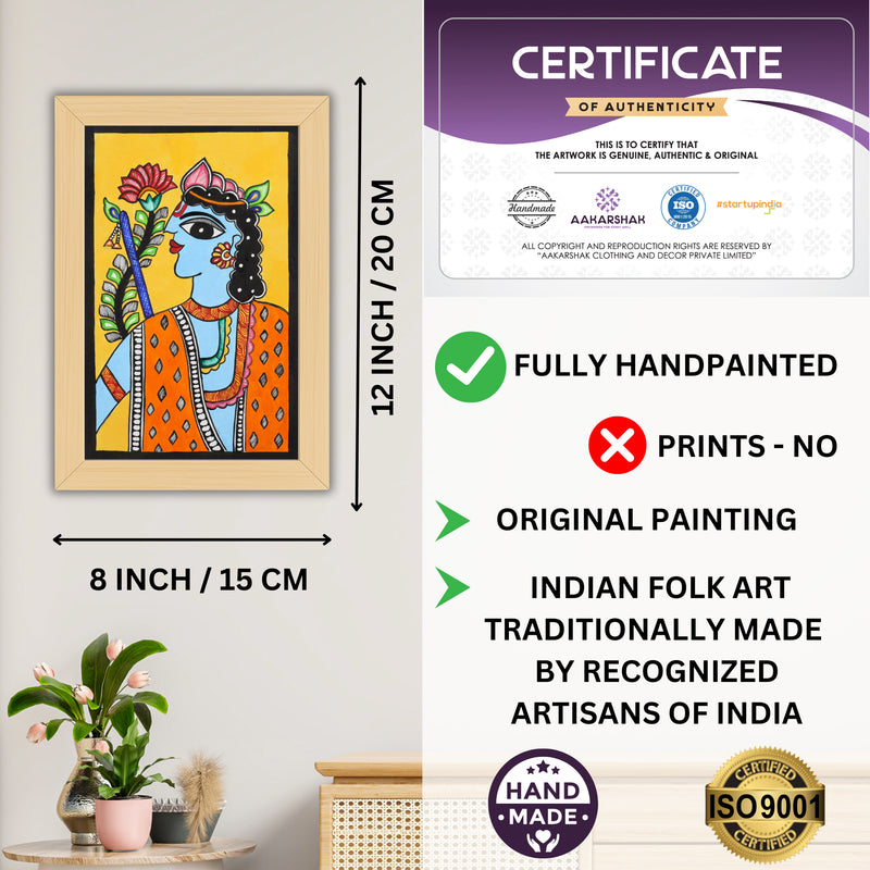 handmade iso certified-krishna madhubani painting