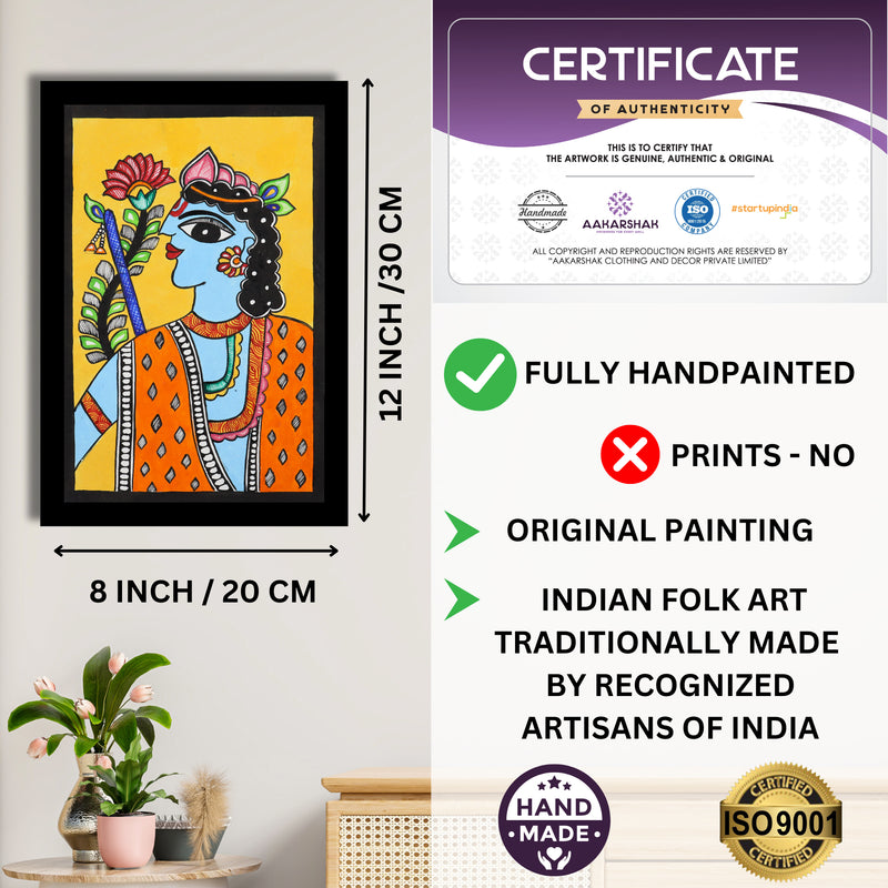 handmade iso certified-krishna madhubani painting