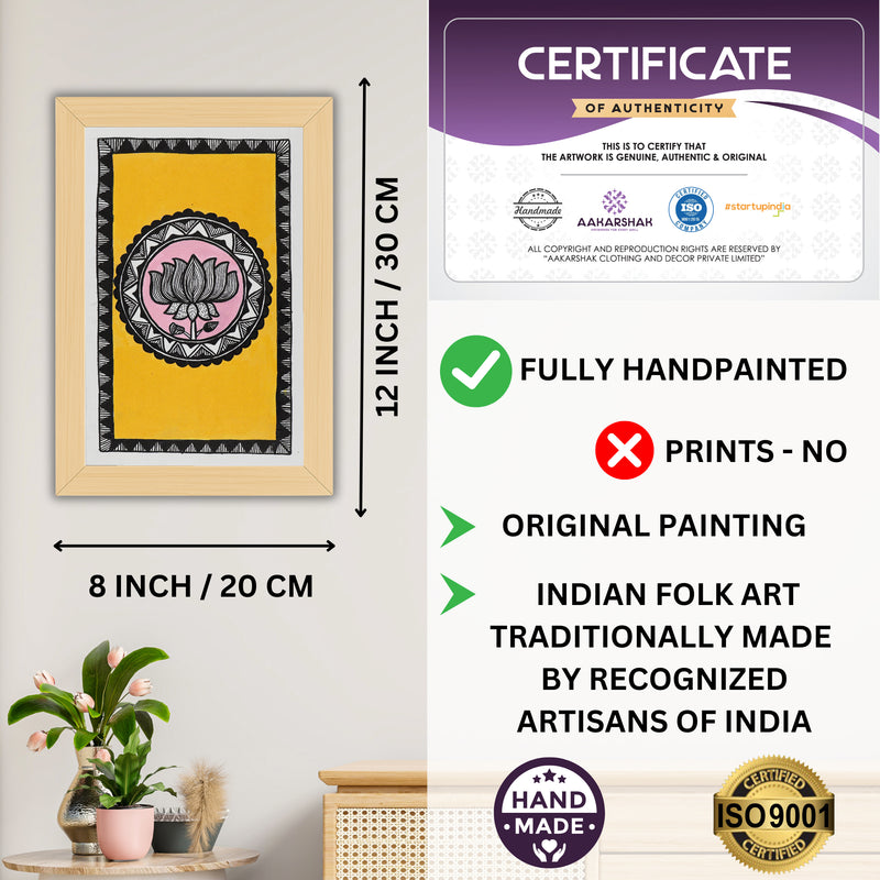 handmade iso certified-lotus madhubani painting