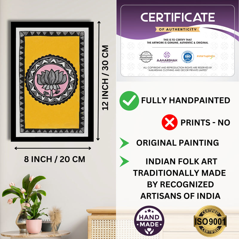 handmade iso certified-lotus madhubani painting