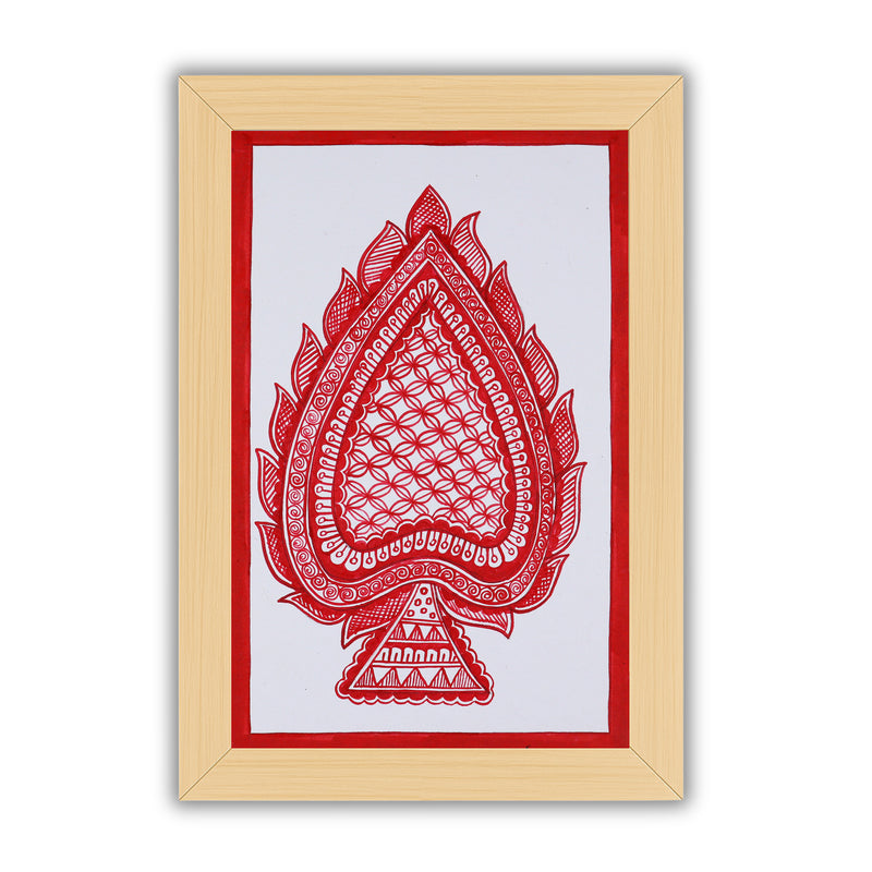 handmade madhubani painting painting paan leaf-in vibrant traditional