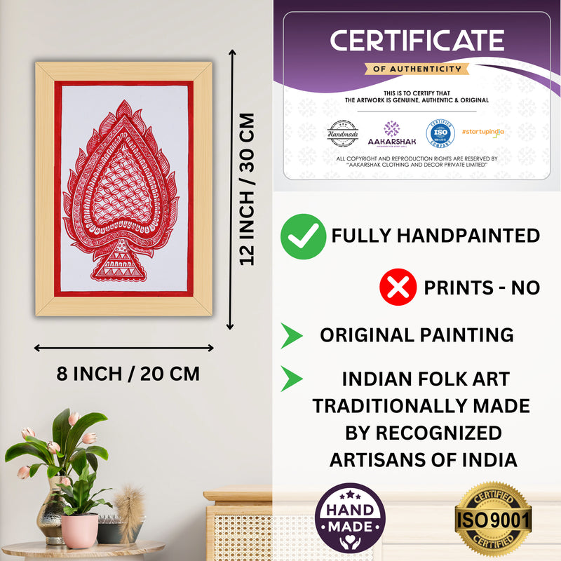 handmade iso certified-paan leaf madhubani painting