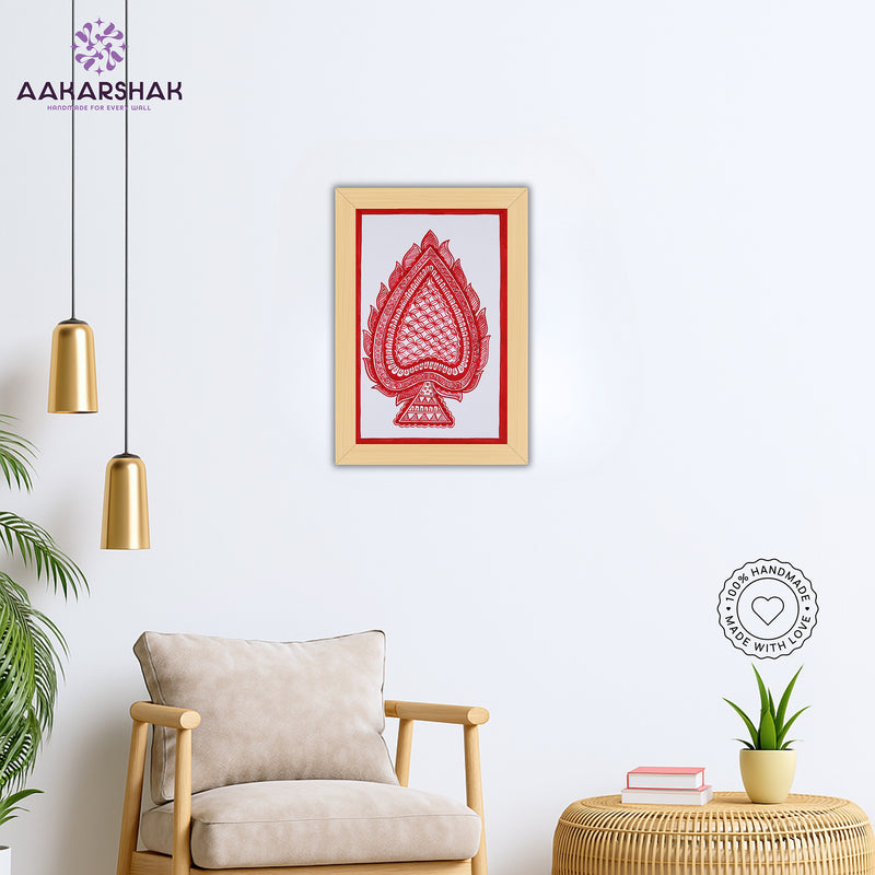 vibrant handmade paan leaf painting-depicting indian folk traditions
