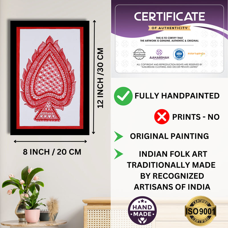 handmade iso certified-paan leaf madhubani painting