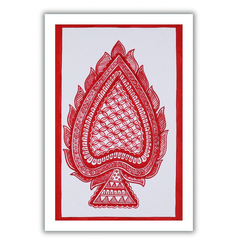handmade madhubani painting painting paan leaf-in vibrant traditional