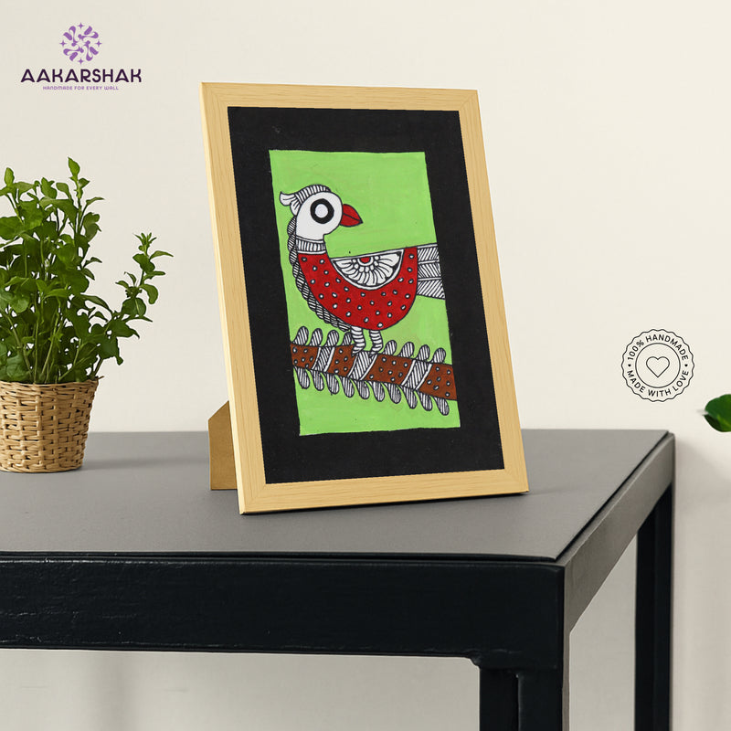 vibrant handmade madhubani painting-depicting indian folk traditions
