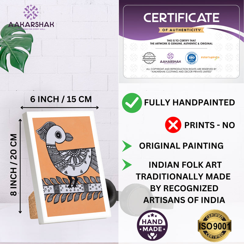 handmade iso certified madhubani-peacock painting