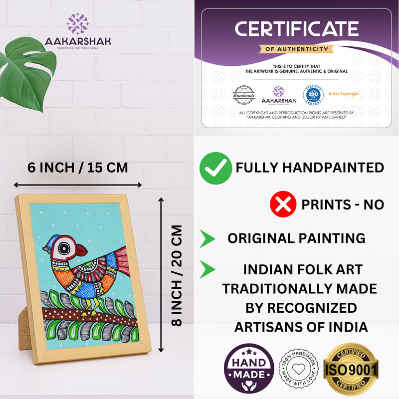 handmade iso certified madhubani-peacock painting