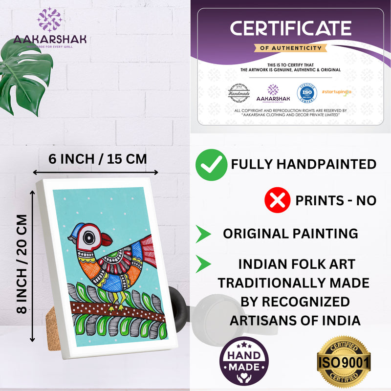 handmade iso certified madhubani-peacock painting