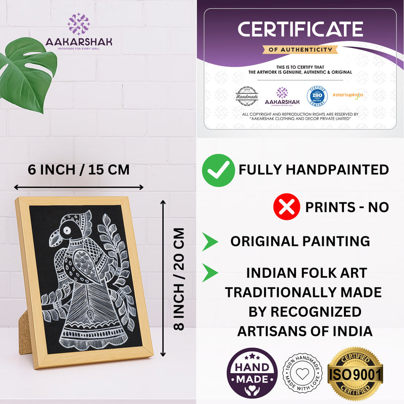 handmade iso certified madhubani-peacock painting