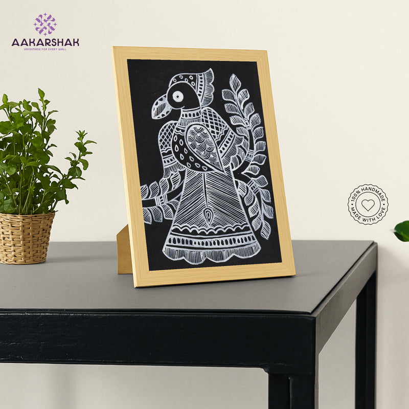 vibrant handmade madhubani painting-depicting indian folk traditions