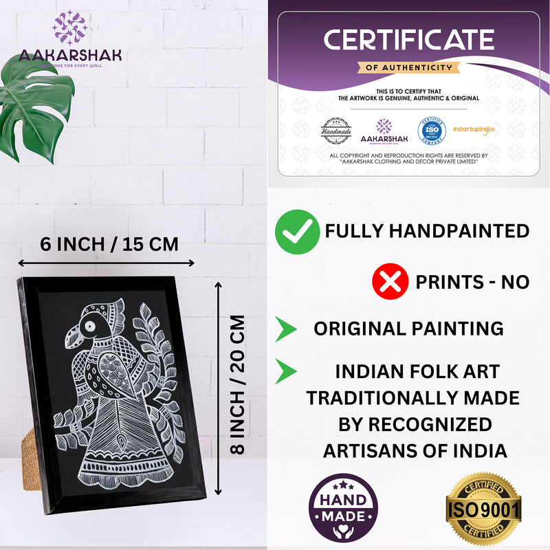 handmade iso certified madhubani-peacock painting