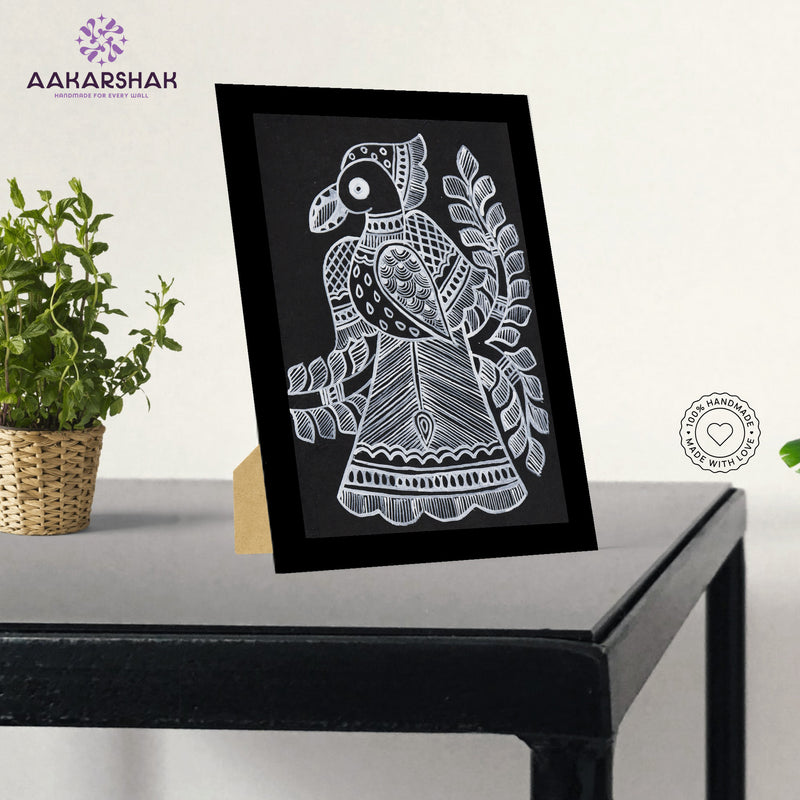vibrant handmade madhubani painting-depicting indian folk traditions