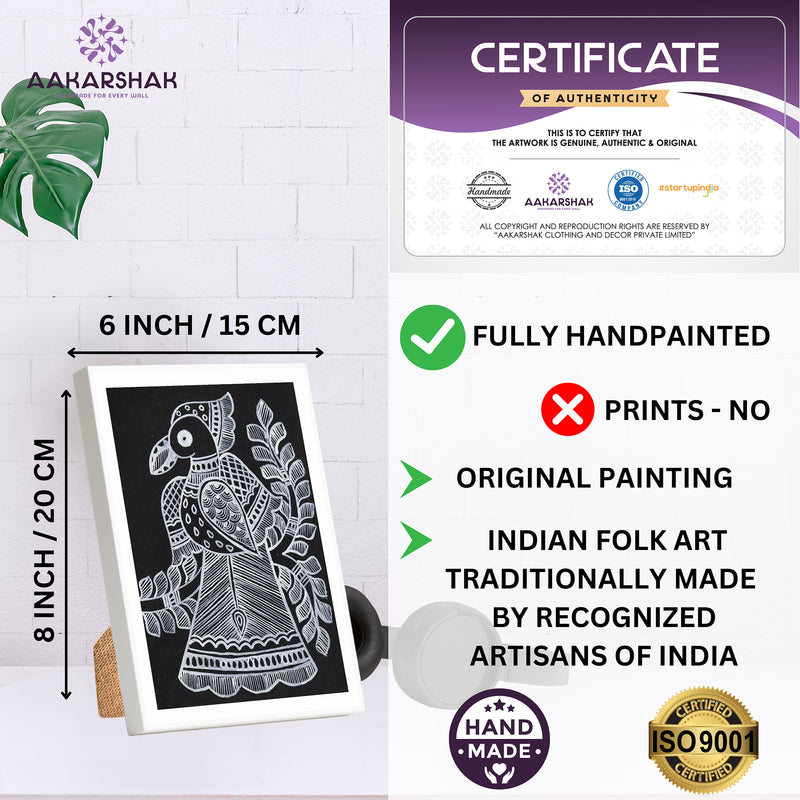 handmade iso certified madhubani-peacock painting
