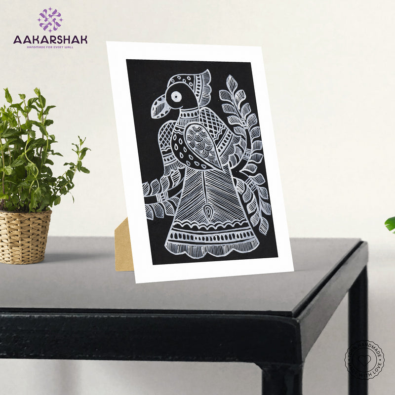vibrant handmade madhubani painting-depicting indian folk traditions
