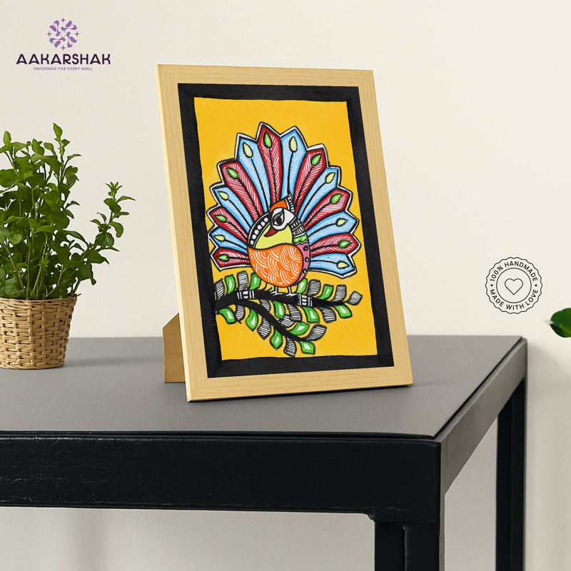 handmade iso certified madhubani-peacock painting
