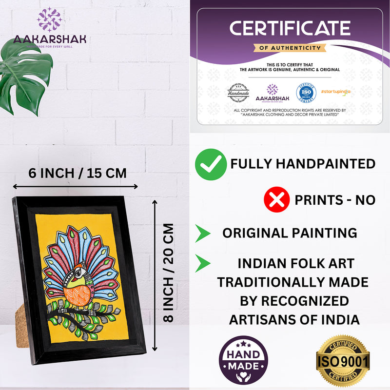 handmade iso certified madhubani-peacock painting