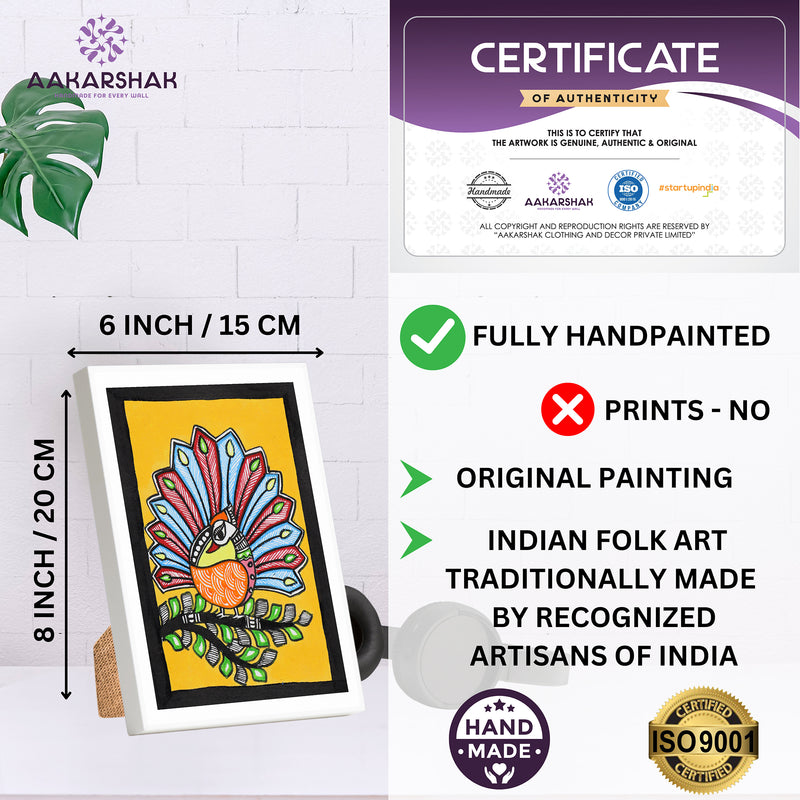 handmade iso certified madhubani-peacock painting