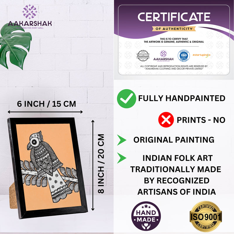 handmade iso certified madhubani-peacock painting