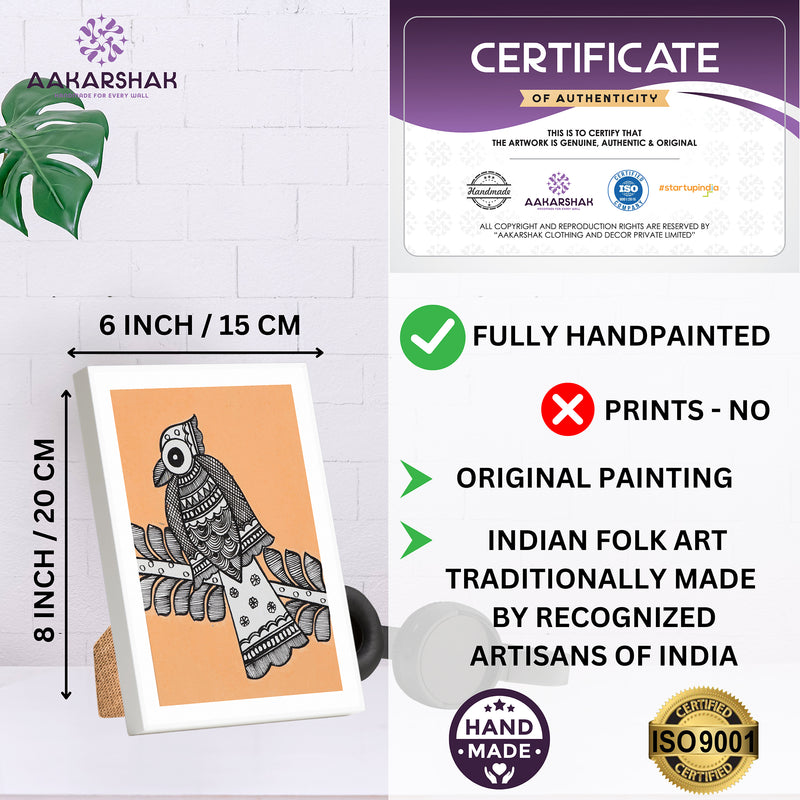handmade iso certified madhubani-peacock painting