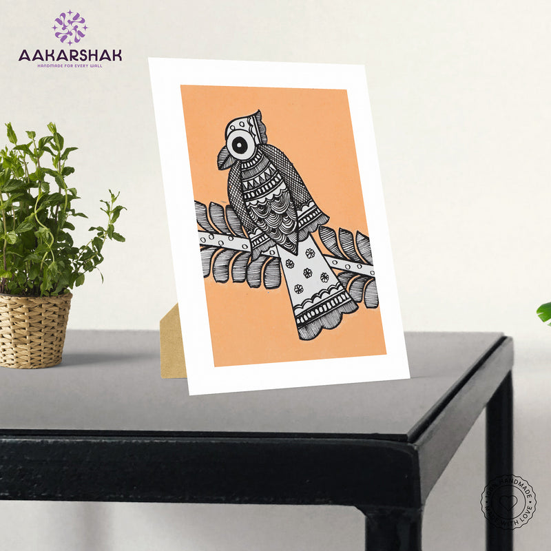 vibrant handmade madhubani painting-depicting indian folk traditions