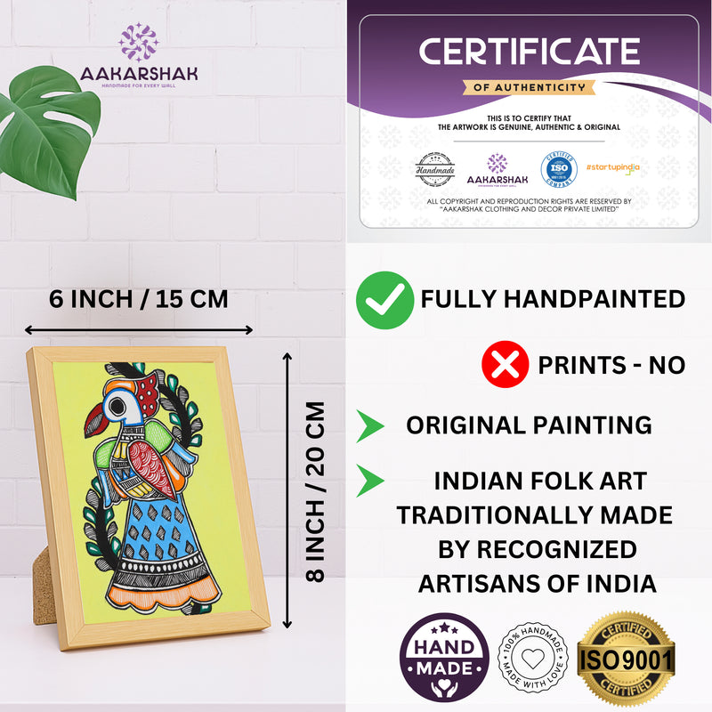 handmade iso certified madhubani-peacock painting