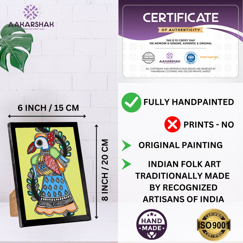 handmade iso certified madhubani-peacock painting