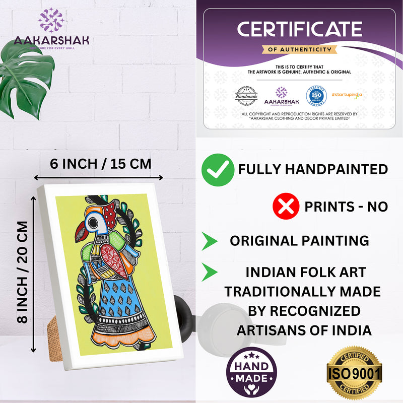 handmade iso certified madhubani-peacock painting