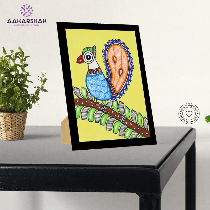 vibrant handmade madhubani painting-depicting indian folk traditions