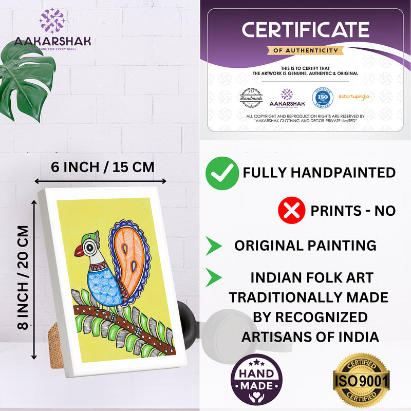 handmade iso certified madhubani-peacock painting