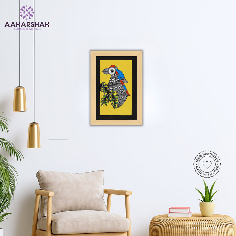 vibrant handmade peacock painting-depicting indian folk traditions