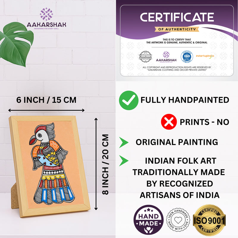 handmade iso certified madhubani-peacock painting