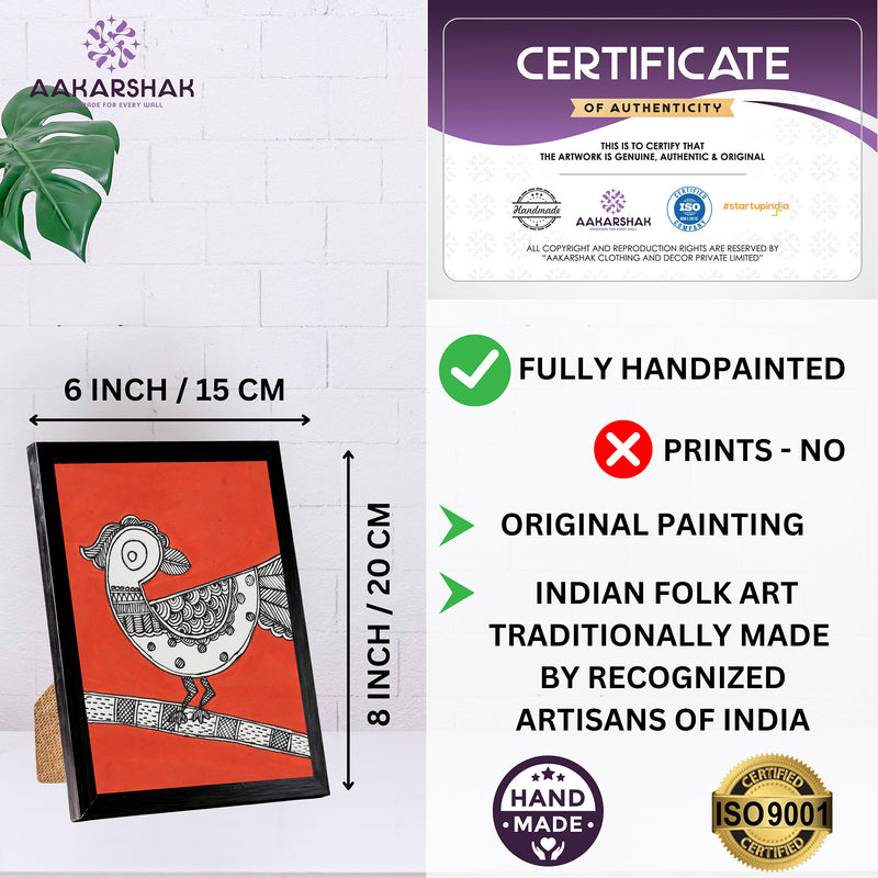 handmade iso certified madhubani-peacock painting