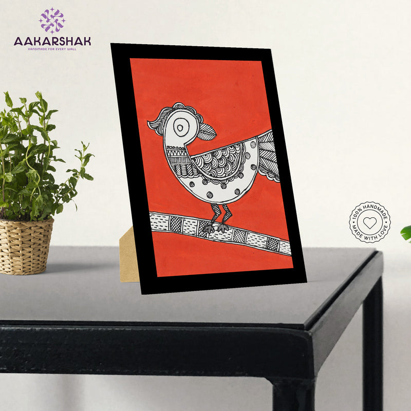 vibrant handmade madhubani painting-depicting indian folk traditions