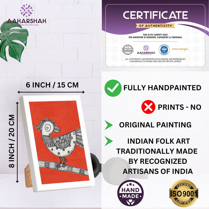 handmade iso certified madhubani-peacock painting