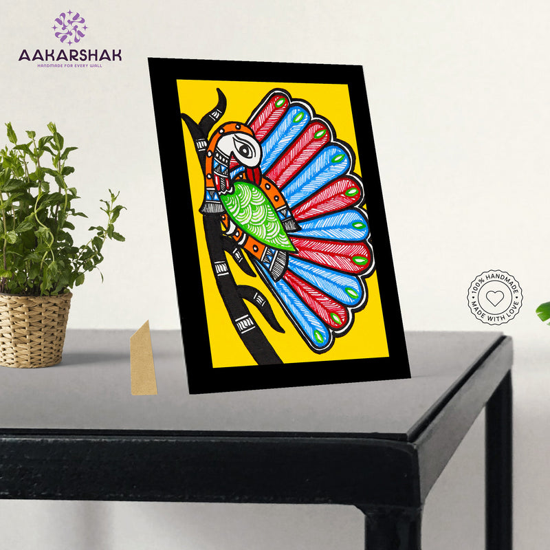 vibrant handmade madhubani painting-depicting indian folk traditions