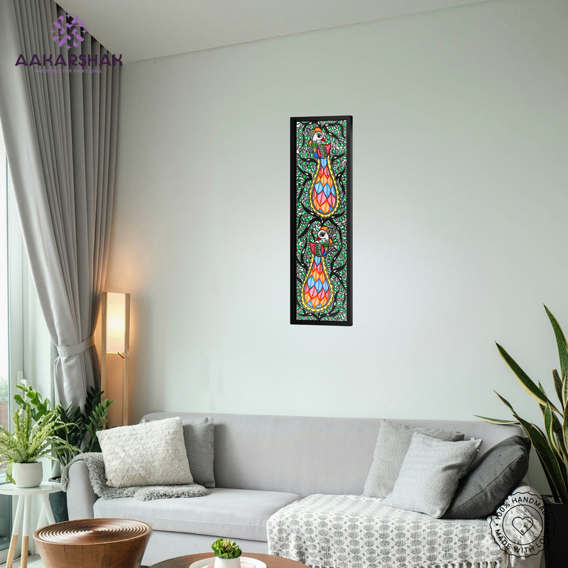 vibrant handmade tree of life painting-depicting indian folk traditions