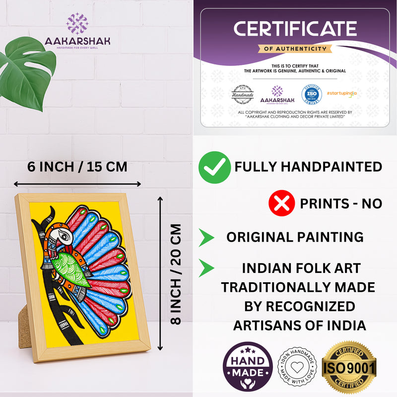 handmade iso certified madhubani-peacock tree of life painting