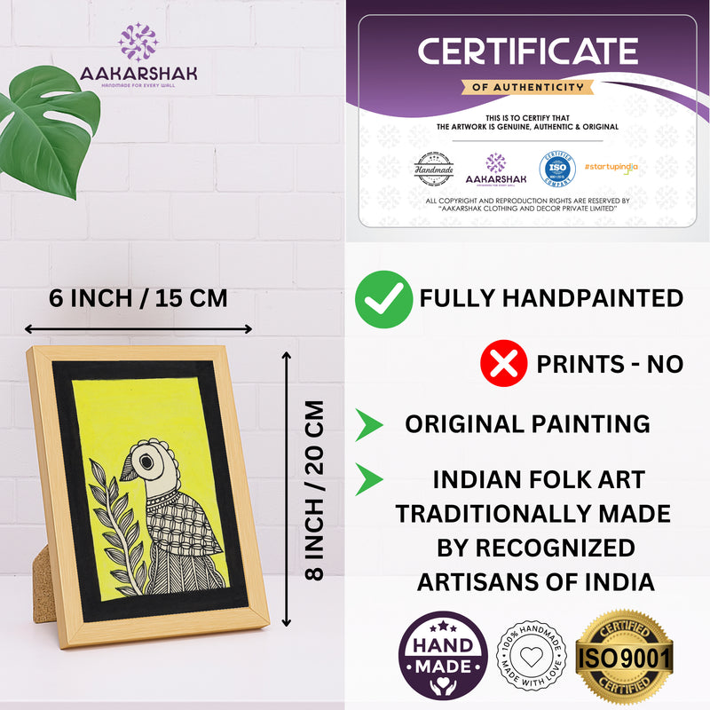 handmade iso certified madhubani-peacock painting