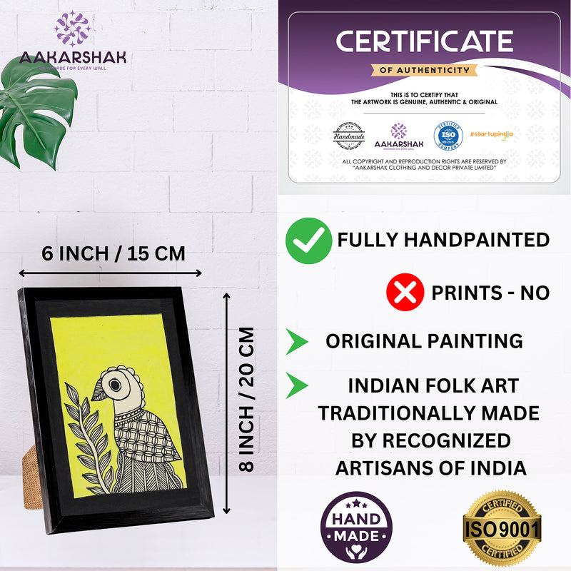 handmade iso certified madhubani-peacock painting