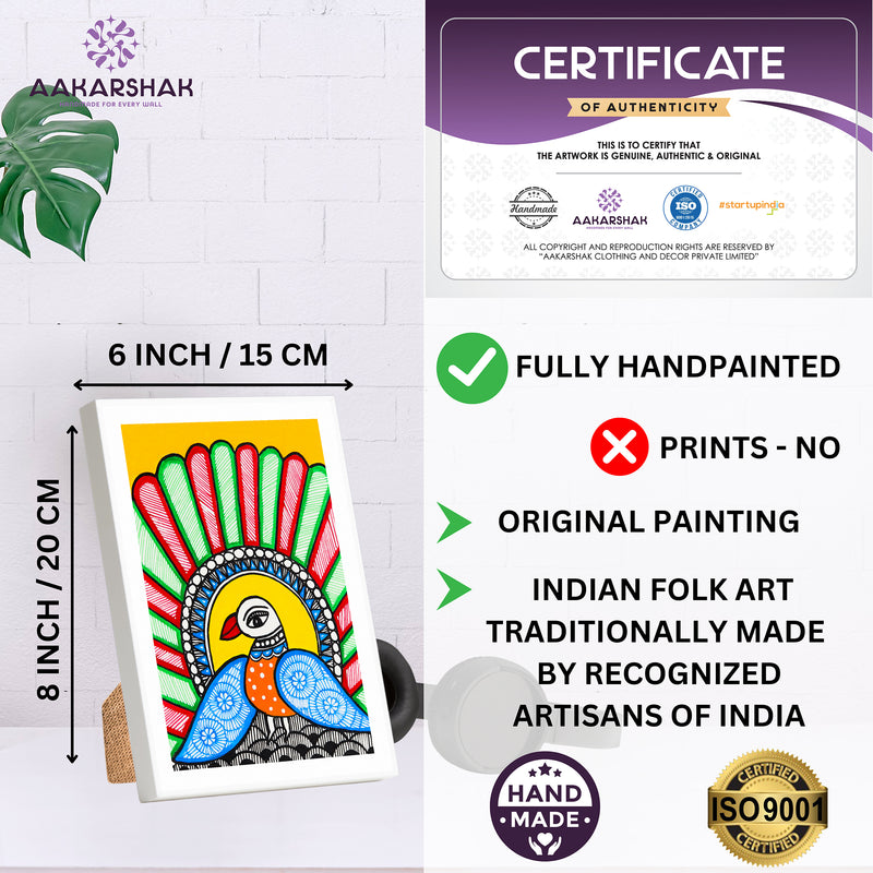 handmade iso certified madhubani-peacock painting