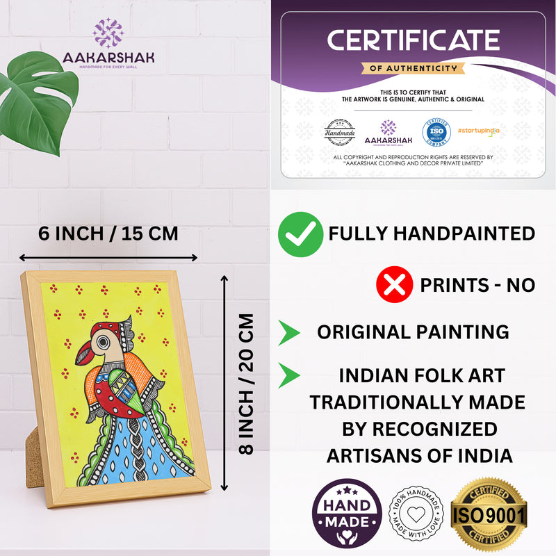 handmade iso certified madhubani-peacock painting