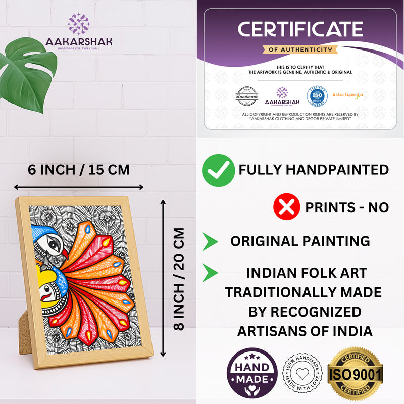 handmade iso certified madhubani-peacock painting