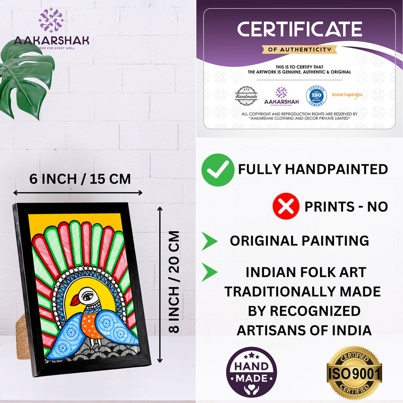 handmade iso certified madhubani-peacock painting