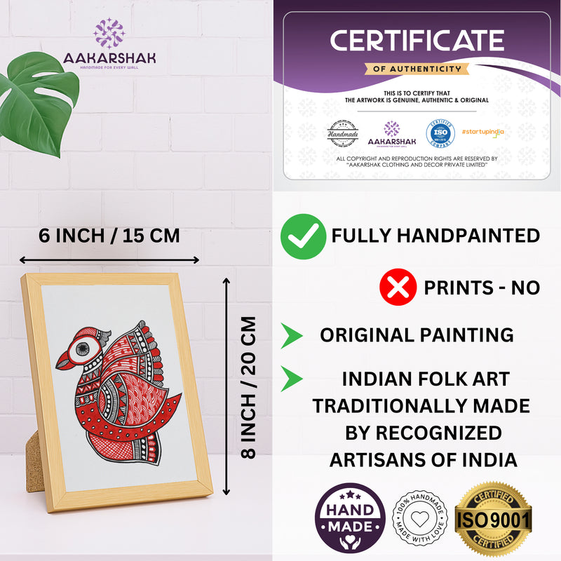handmade iso certified madhubani-peacock painting