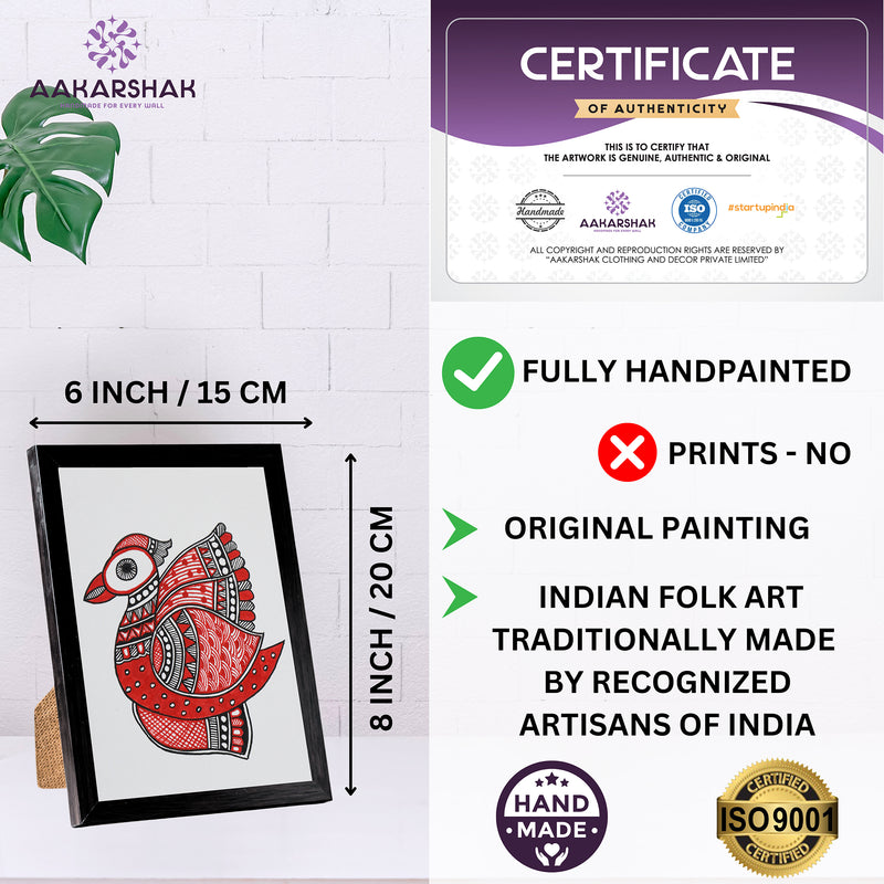 handmade iso certified madhubani-peacock painting