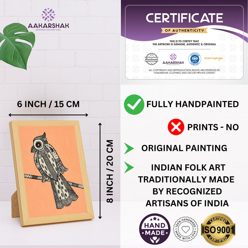 handmade iso certified madhubani-peacock painting