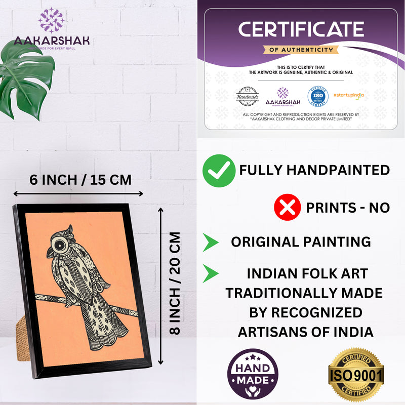 handmade iso certified madhubani-peacock painting